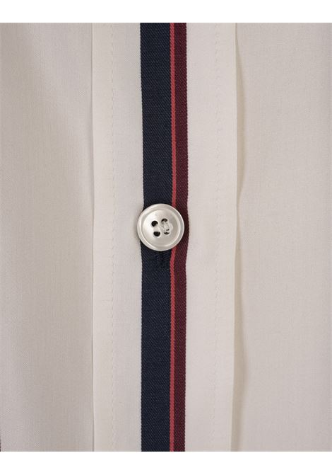 Camicia College Stripe in Avorio/Navy/Bordeaux ALEXANDER MCQUEEN | 819450-QBAC99194